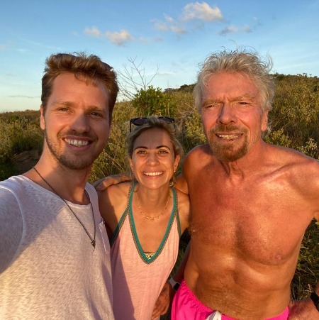 Richard Branson with Holly Branson and Sam Branson. 